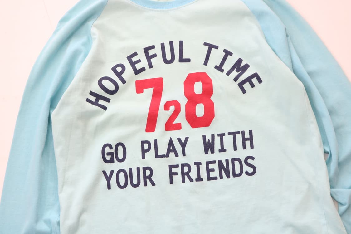 HIRAKI 히라키 빈티지 민트 스카이 라글란 그래픽 롱 슬리브 160 상품이미지3