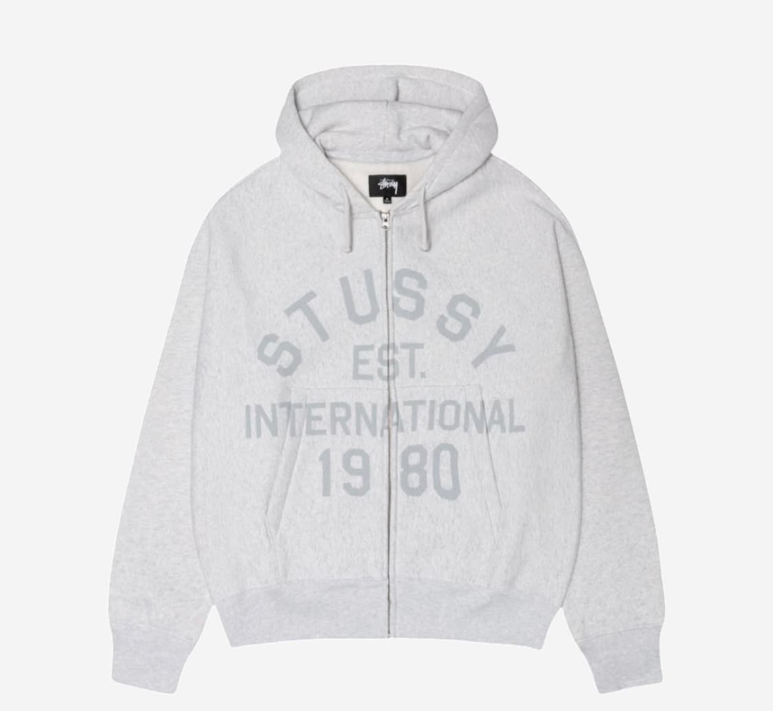 L) 스투시 이스테블리시드 후드 집업 애쉬헤더 상품이미지1