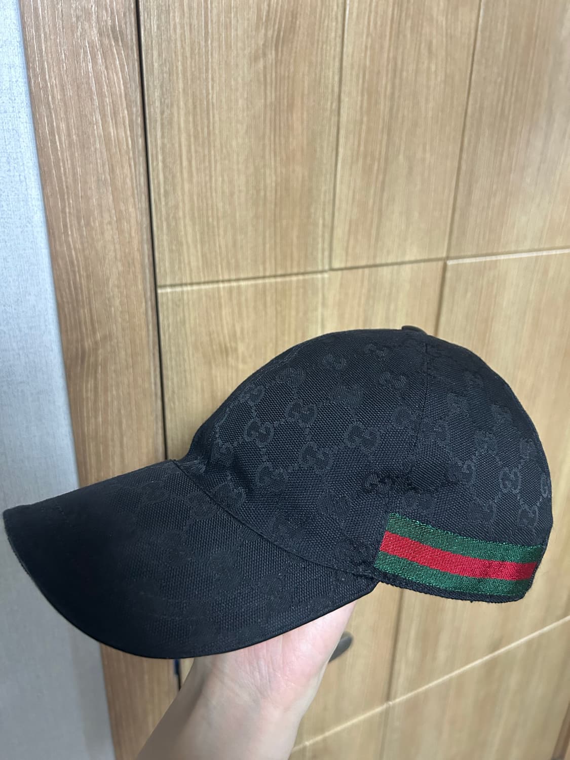 구찌 GG 패턴 볼캡 블랙 상품이미지2