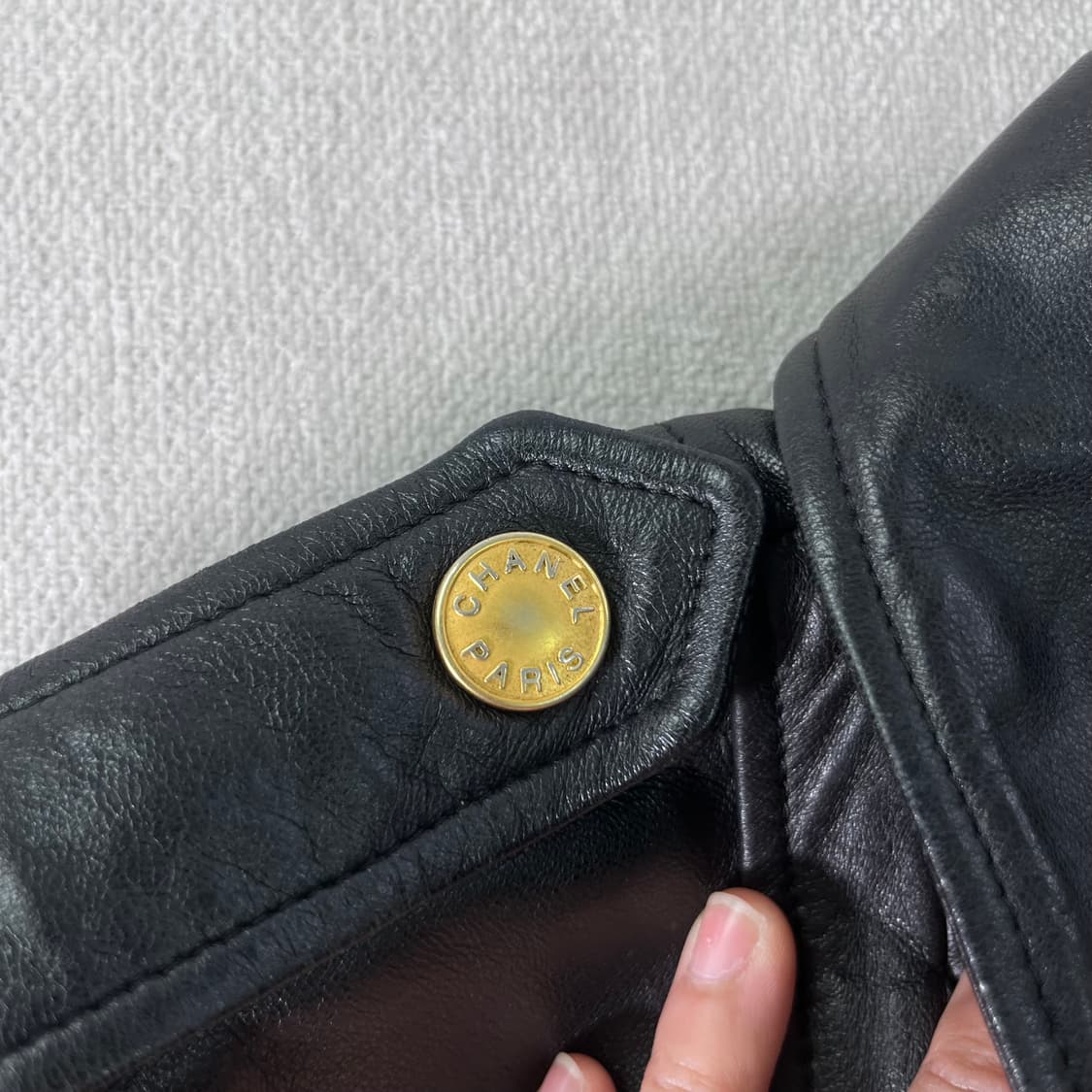 W 90 샤넬 부티크 90s 램스킨 가죽 자켓 상품이미지5