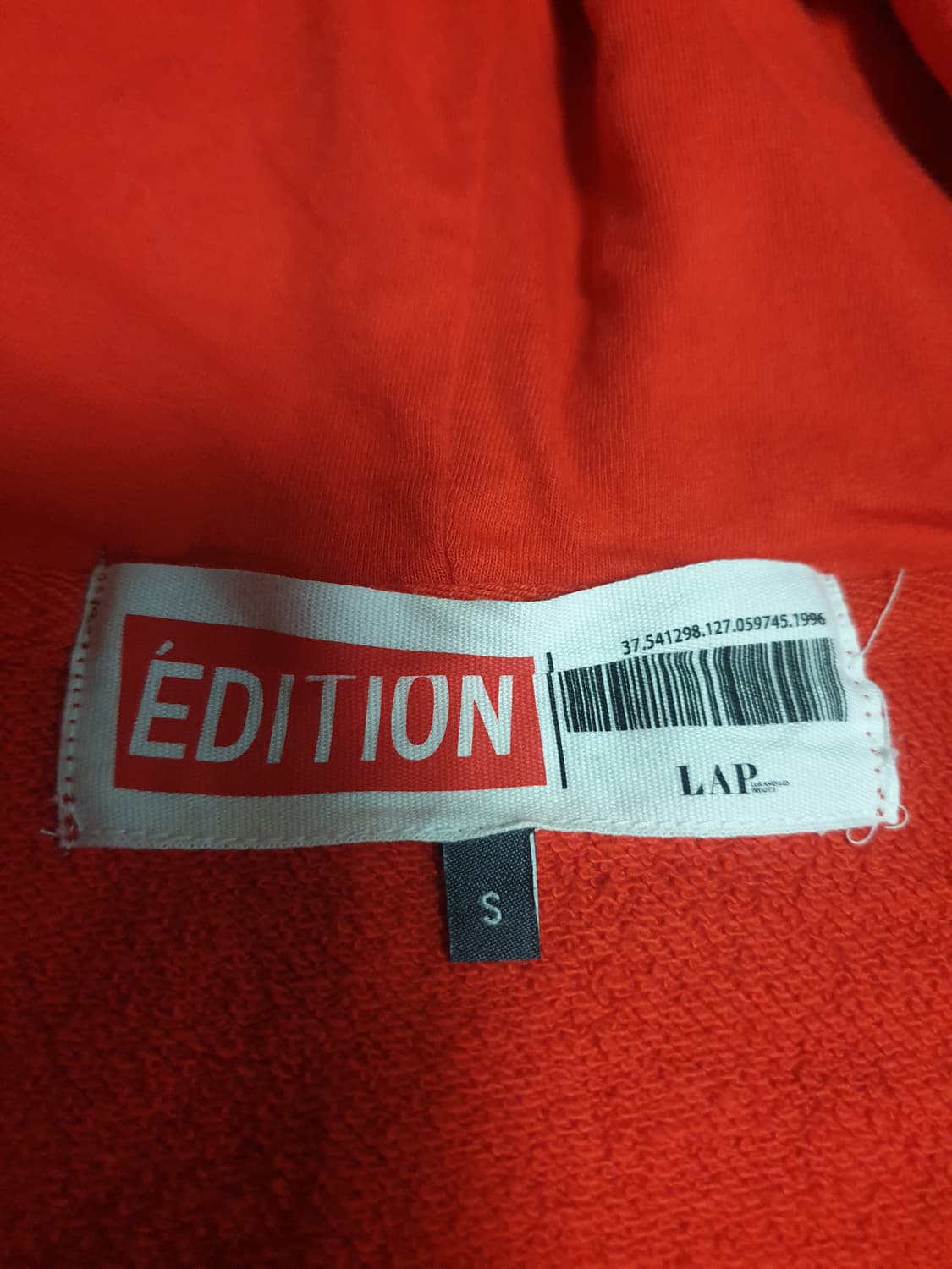 (빈티지) 랩 에디션 마틴 백 바코드 프린팅 후드집업 레드 (S) 상품이미지4