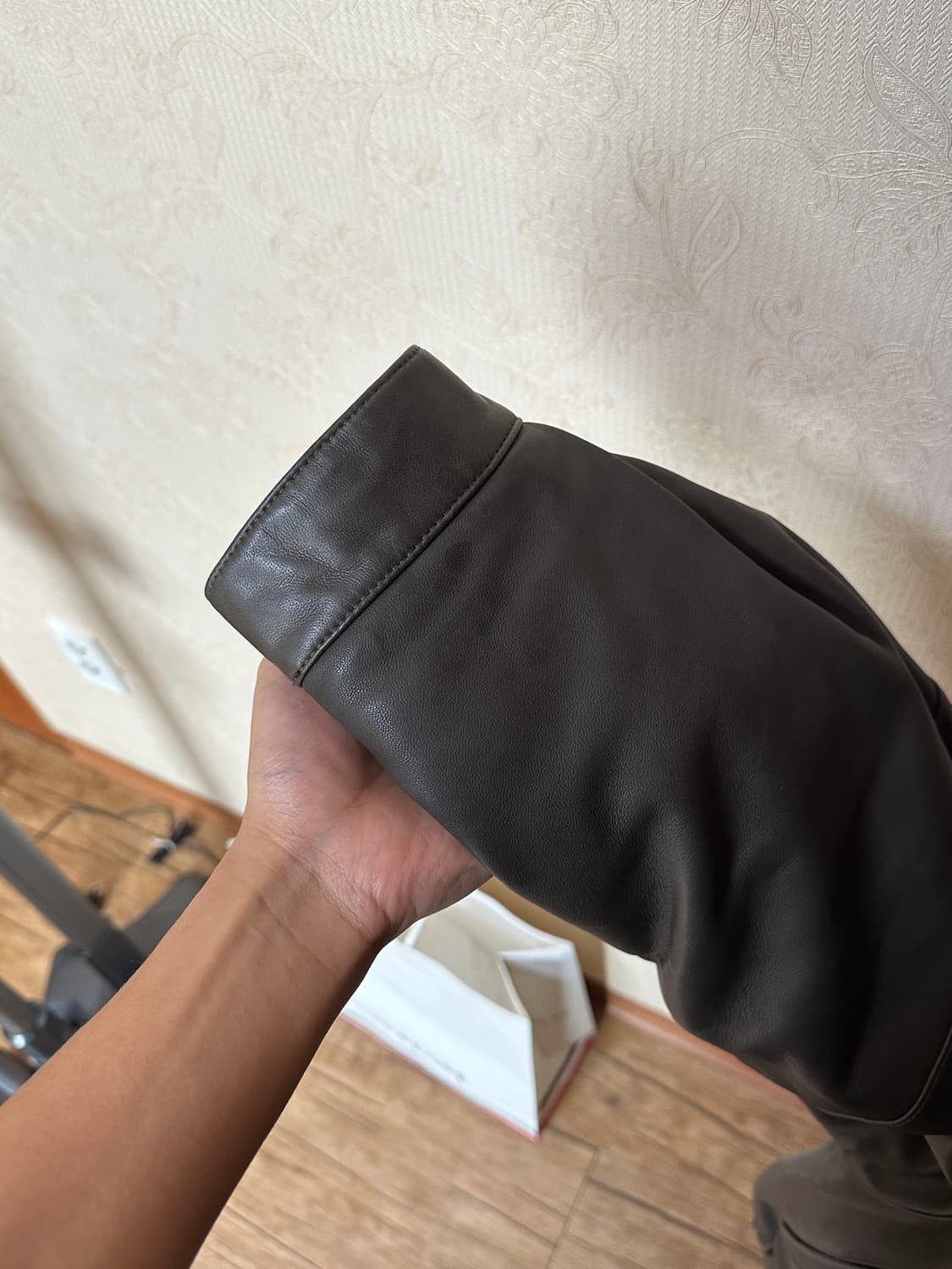 아모멘토 램스킨 레더 블루종 M사이즈 판매 상품이미지4