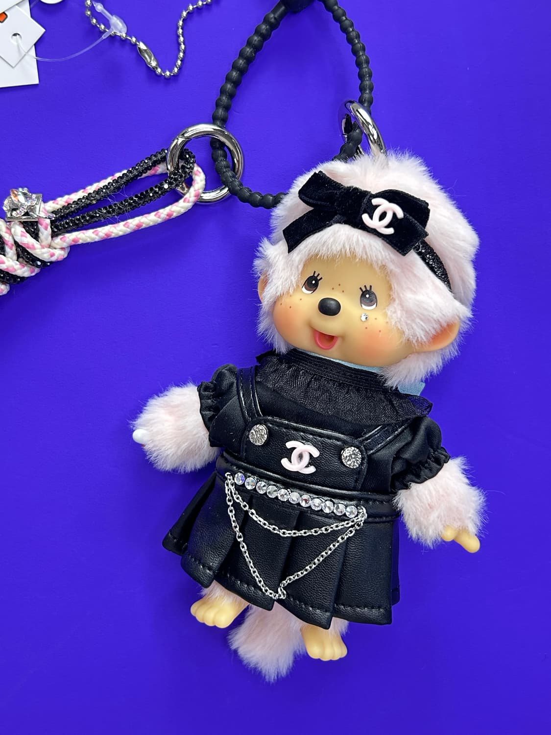 (4)정품몬치치💘블랙레더룩 커스텀키링 상품이미지3