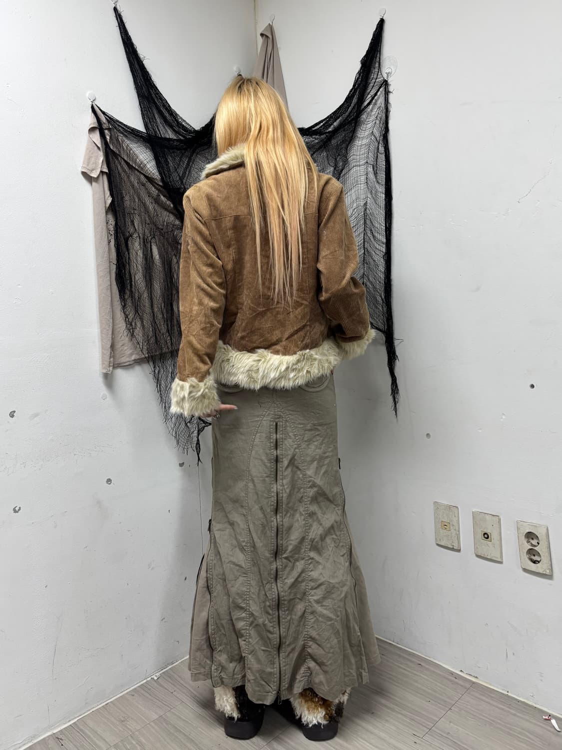 Pinterest Mood Fur Trimming Brown Jacket 상품이미지3