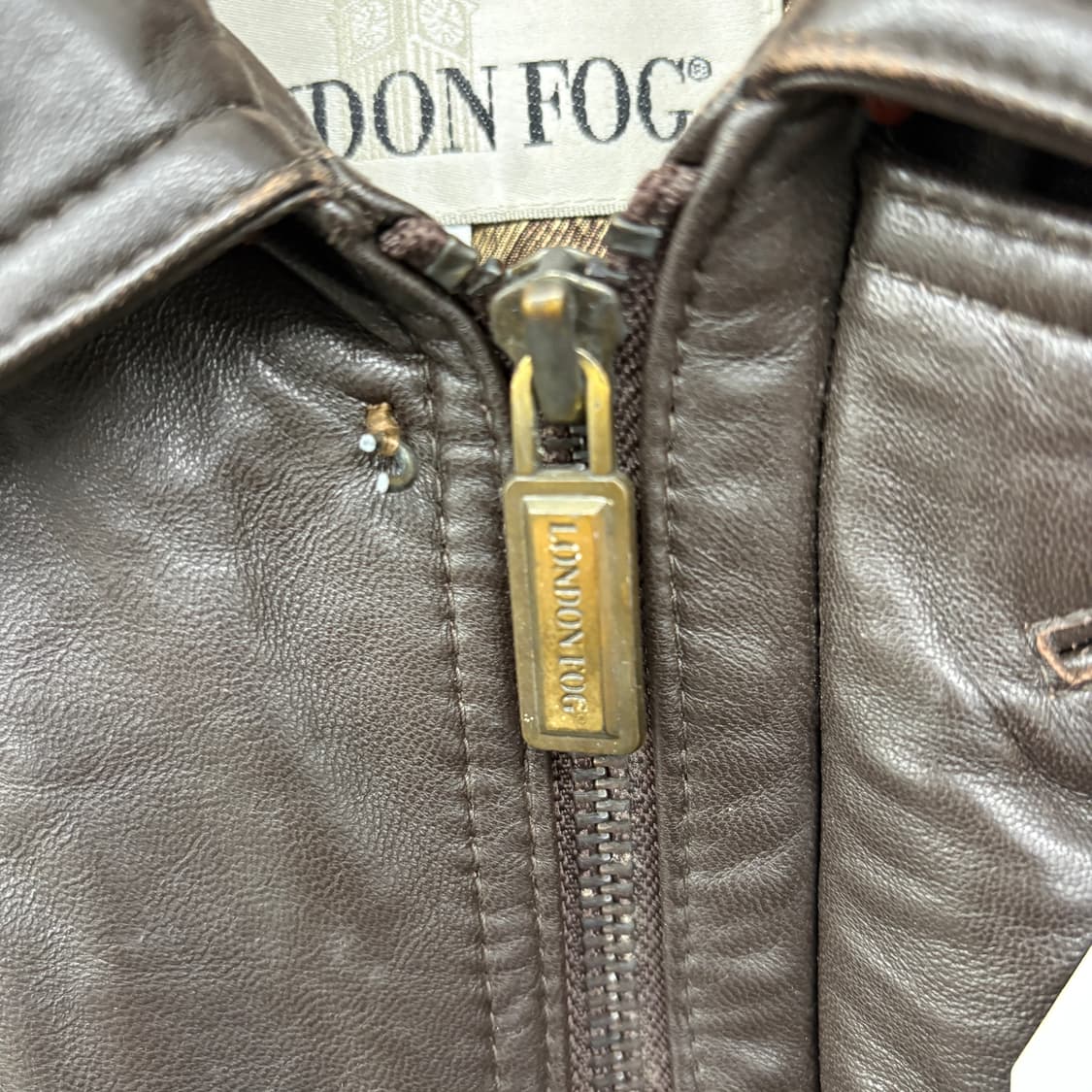 런던포그 빈티지 가죽 자켓 브라운 남성L 상품이미지5