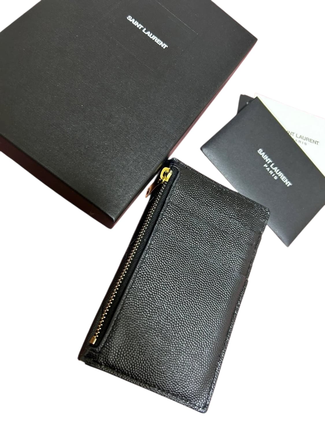 생로랑 마틀라세 블랙 금장 카드지갑 풀박스 팝니다 상품이미지2