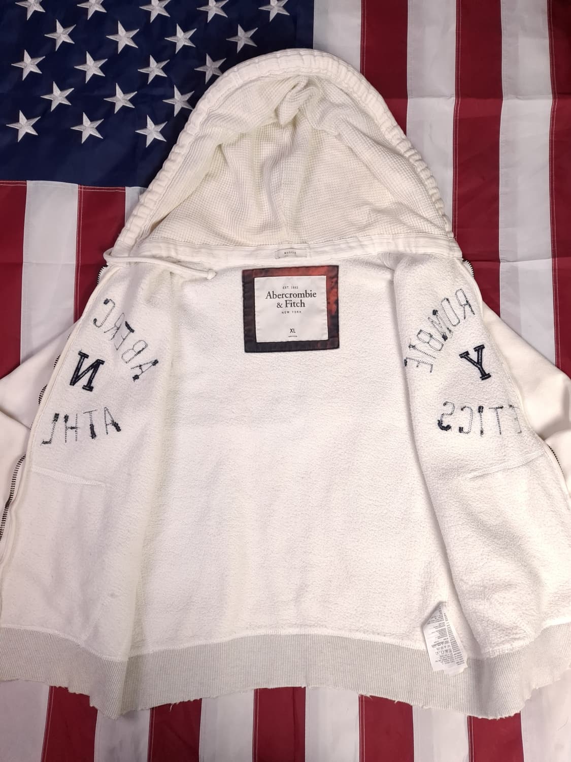 오리지날 아베크롬비 빈티지 화이트 후드 집업 상품이미지10