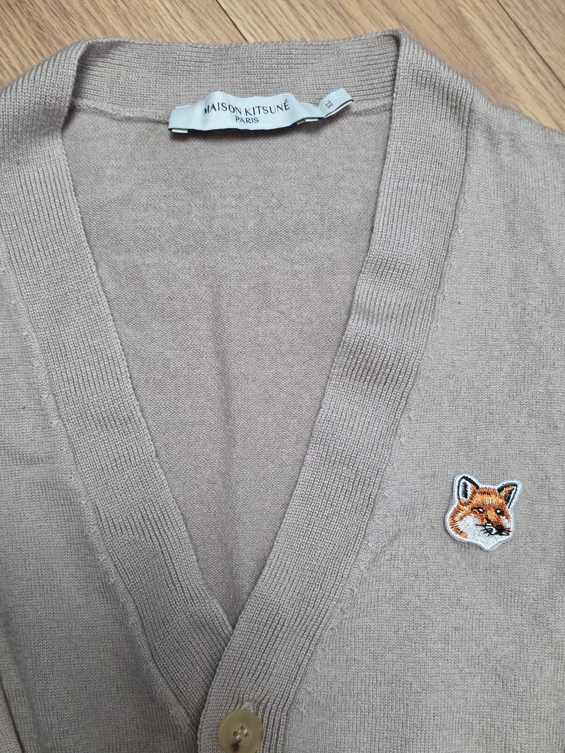 XL) 메종키츠네 폭스 헤드 패치 가디건 멜란지 베이지 상품이미지4