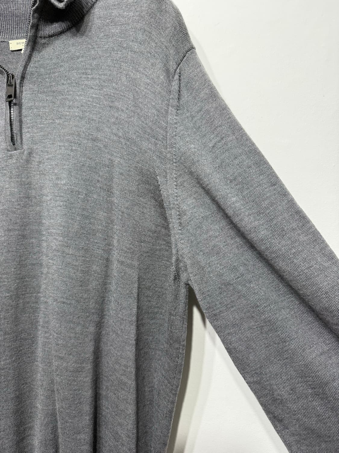 버버리 정품 반집업 메리노울 니트 하프집업 XL 상품이미지4