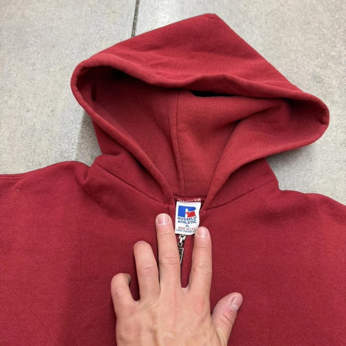 러셀 애슬레틱 스웻 후드집업 레드 상품이미지2