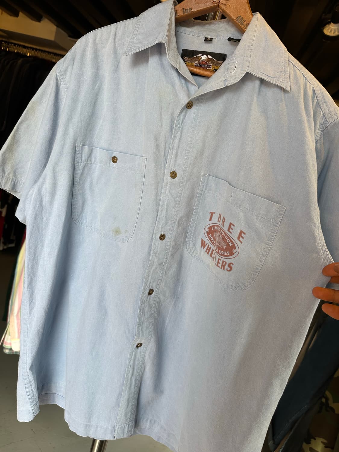 할리데이비슨 프린팅 샴브레이 셔츠 상품이미지4