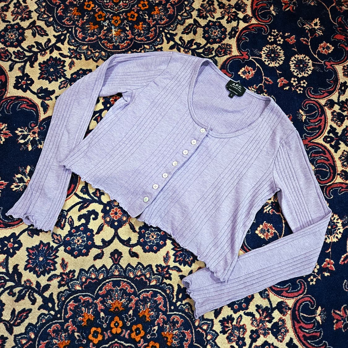 아페쎄(A.P.C) 라운드 프릴 퍼플 가디건 S size 상품이미지3