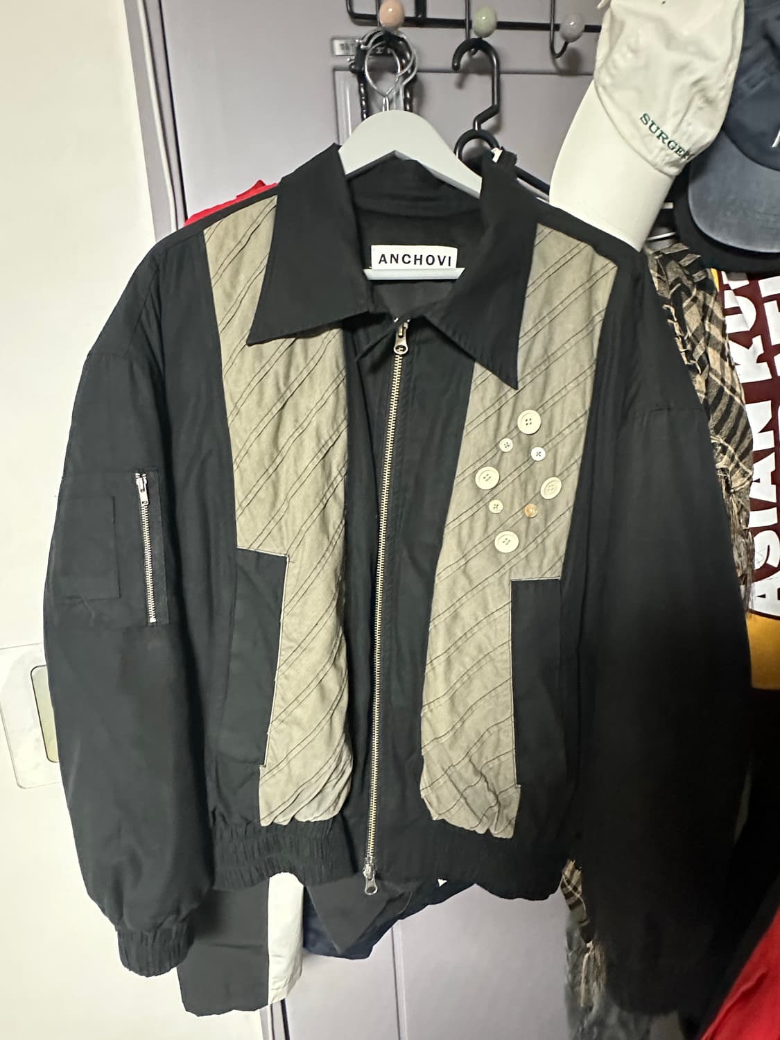 ANCHIOVI 블랙 버튼 포인트 자켓 엔초비 상품이미지2