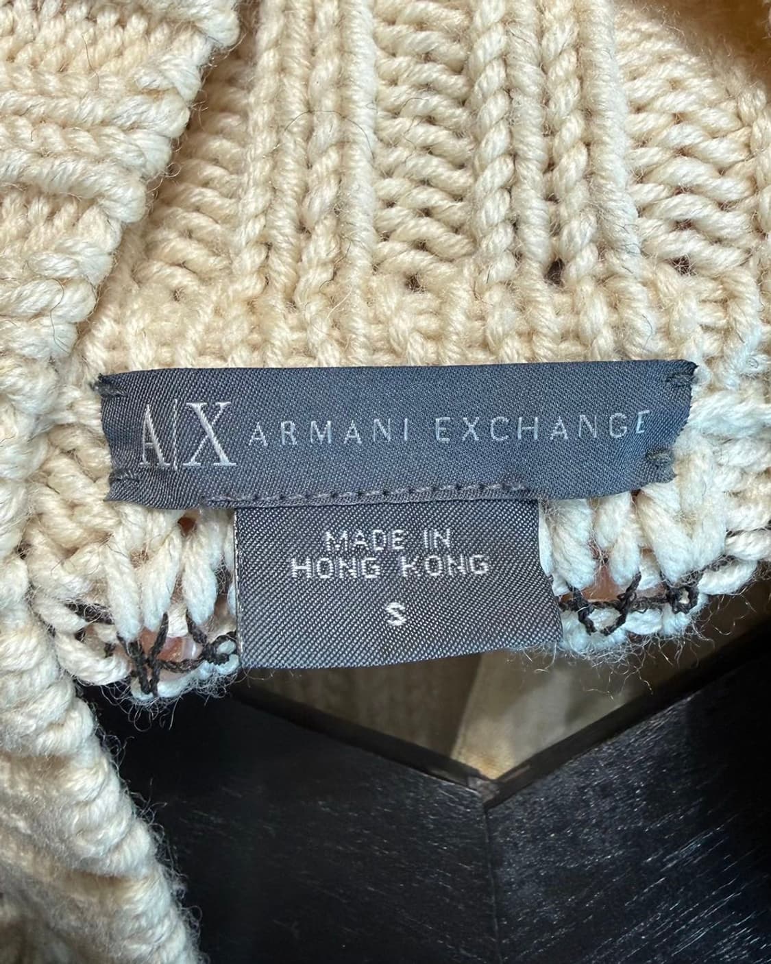 아르마니 익스체인지 아이보리 체크 니트 집업 자켓  상품이미지8