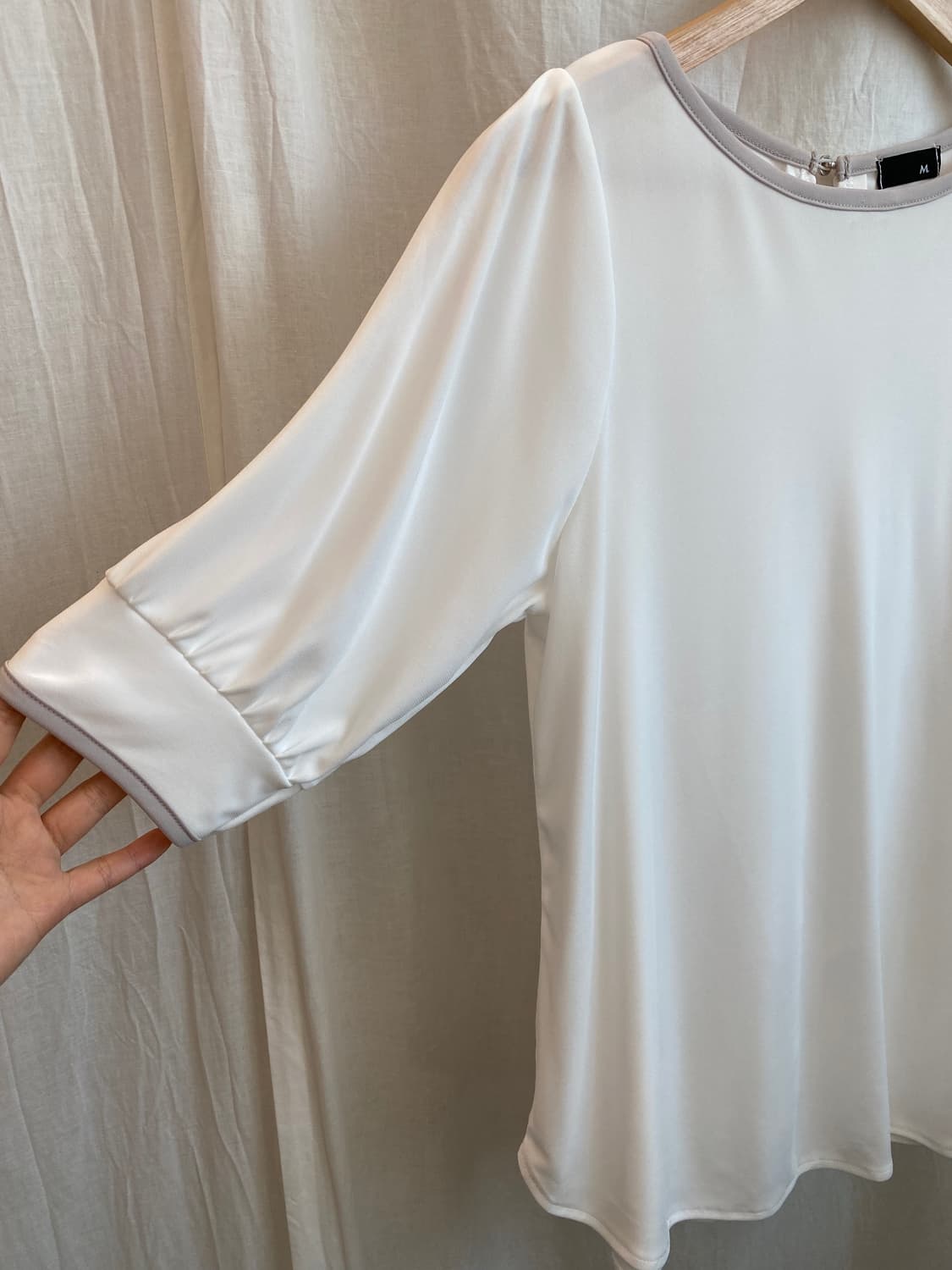 화이트 반팔 블라우스(m) 상품이미지6