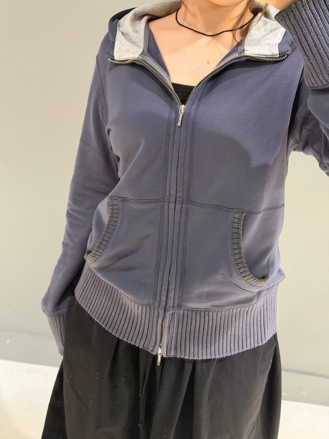 high-neck 2-way zipper hood zip-up 상품이미지4