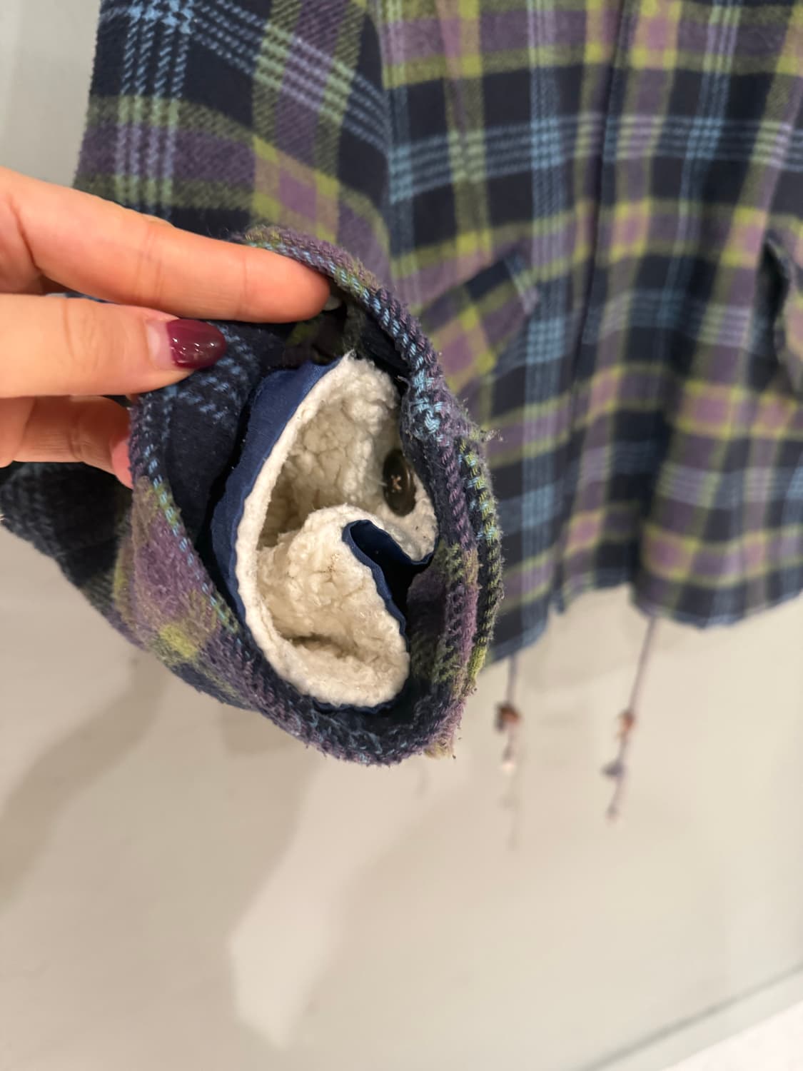 check pattern high-neck detail coat 상품이미지9