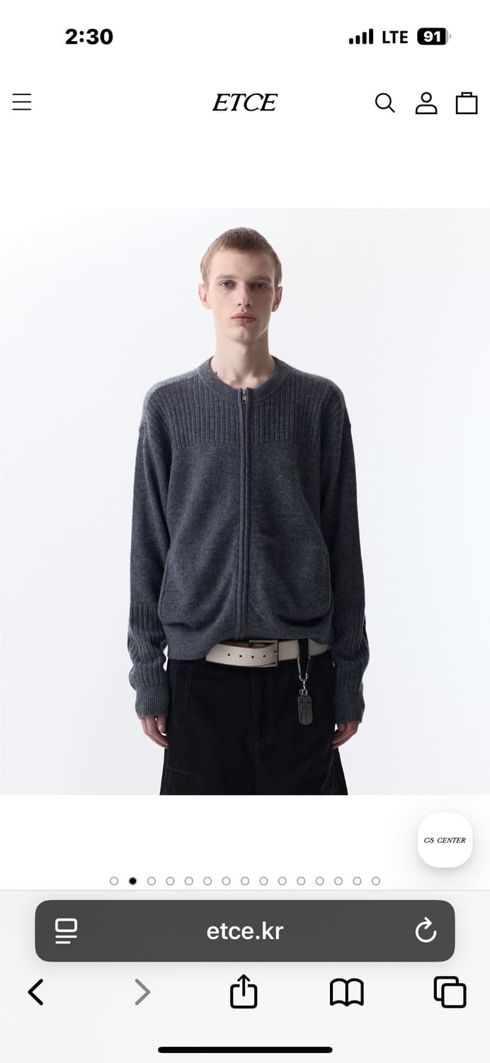 ETCE SMOCKING WOOL KNIT ZIP UP  상품이미지2