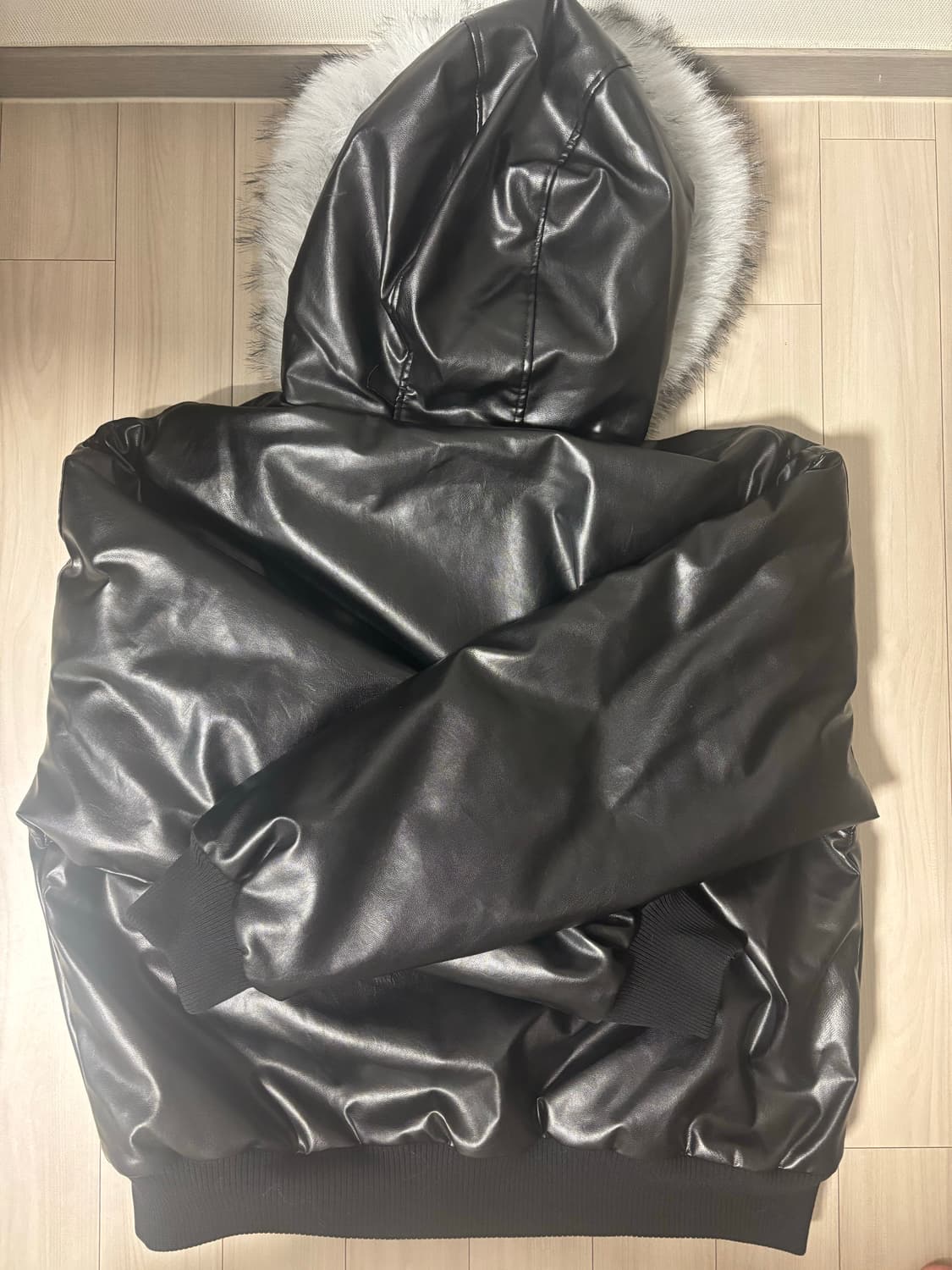 빈티지 퍼 퀄팅 가죽자켓 상품이미지2