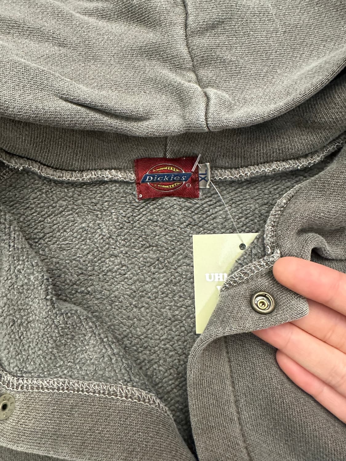 XL)Dickies 빈티지 그레이 반팔 후드 자켓 상품이미지3