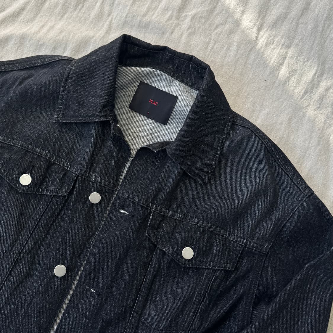 플랙 크롭 흑청 데님자켓 L 상품이미지2