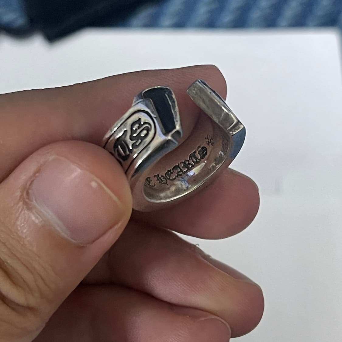 [6.5]크롬하츠 스크롤라벨링 말발굽링 L 상품이미지5