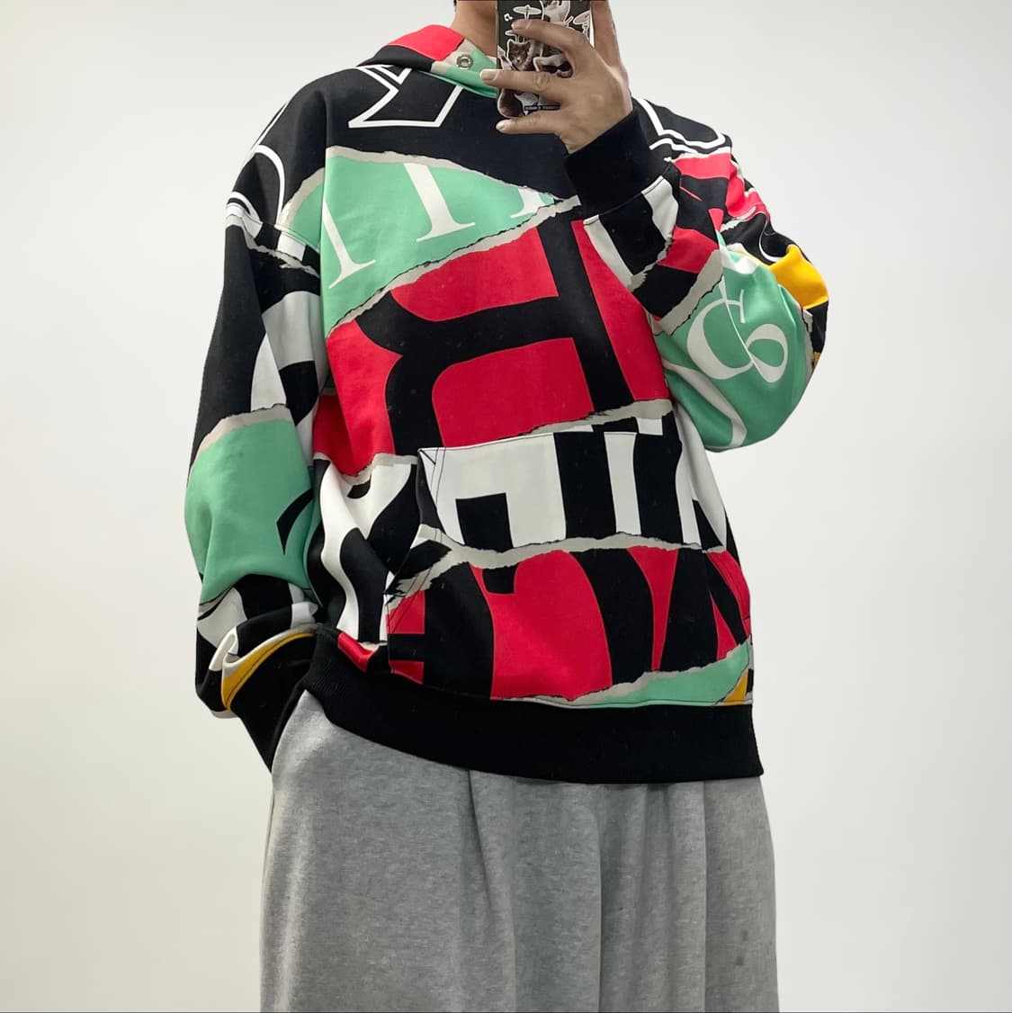 모스키노 꾸띄르 Ripped palper 프린팅 후드티 상품이미지1