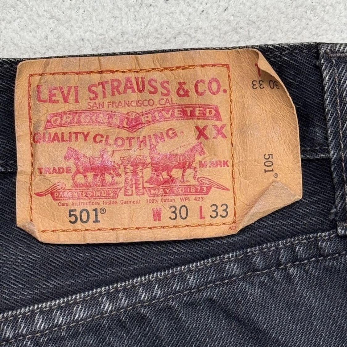 LEVI'S 501 빈티지 워싱 흑청 데님 팬츠 W 30 L 33 상품이미지7