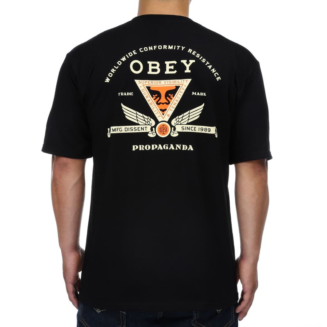 M ) OBEY 오베이 블랙 반팔 티셔츠 상품이미지1