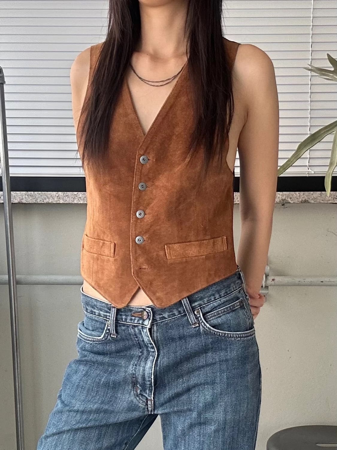 웨스턴 조끼 웨스턴베스트 스웨이드 상품이미지1