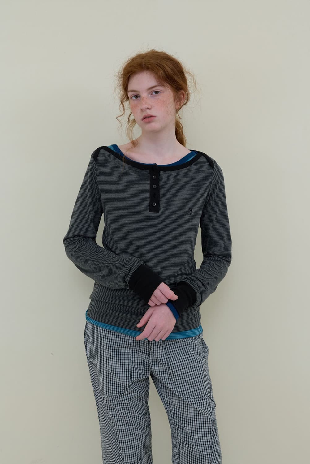 [nocontent] boatneck stripe T_black 상품이미지1