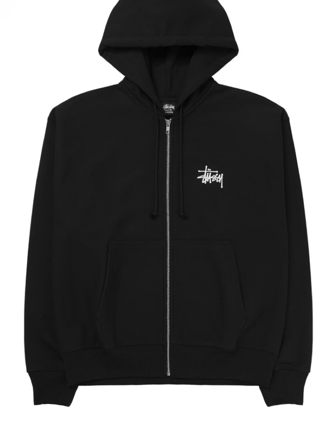 스투시 베이직 후드 집업 블랙 M 상품이미지3