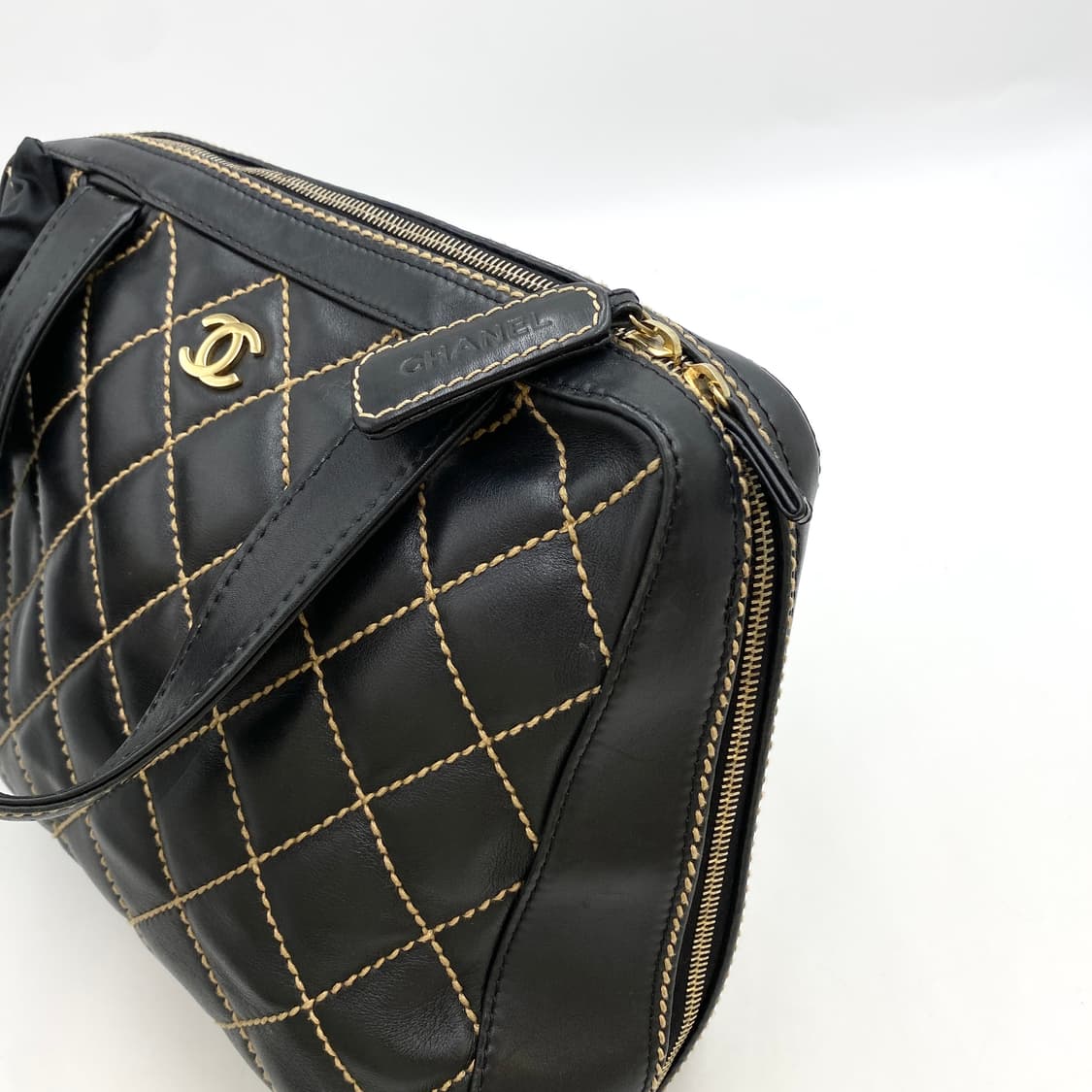 샤넬 빈티지 와일드 스티치 토트백 블랙 상품이미지8