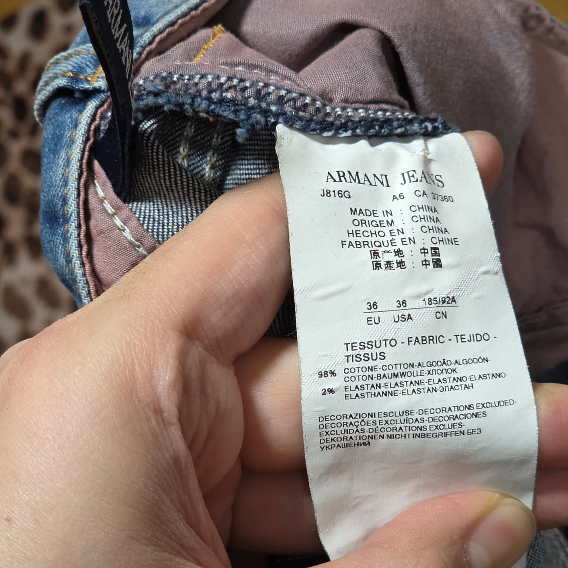 아르마니 진스 중청 워싱 스트레이트 팬츠 상품이미지10