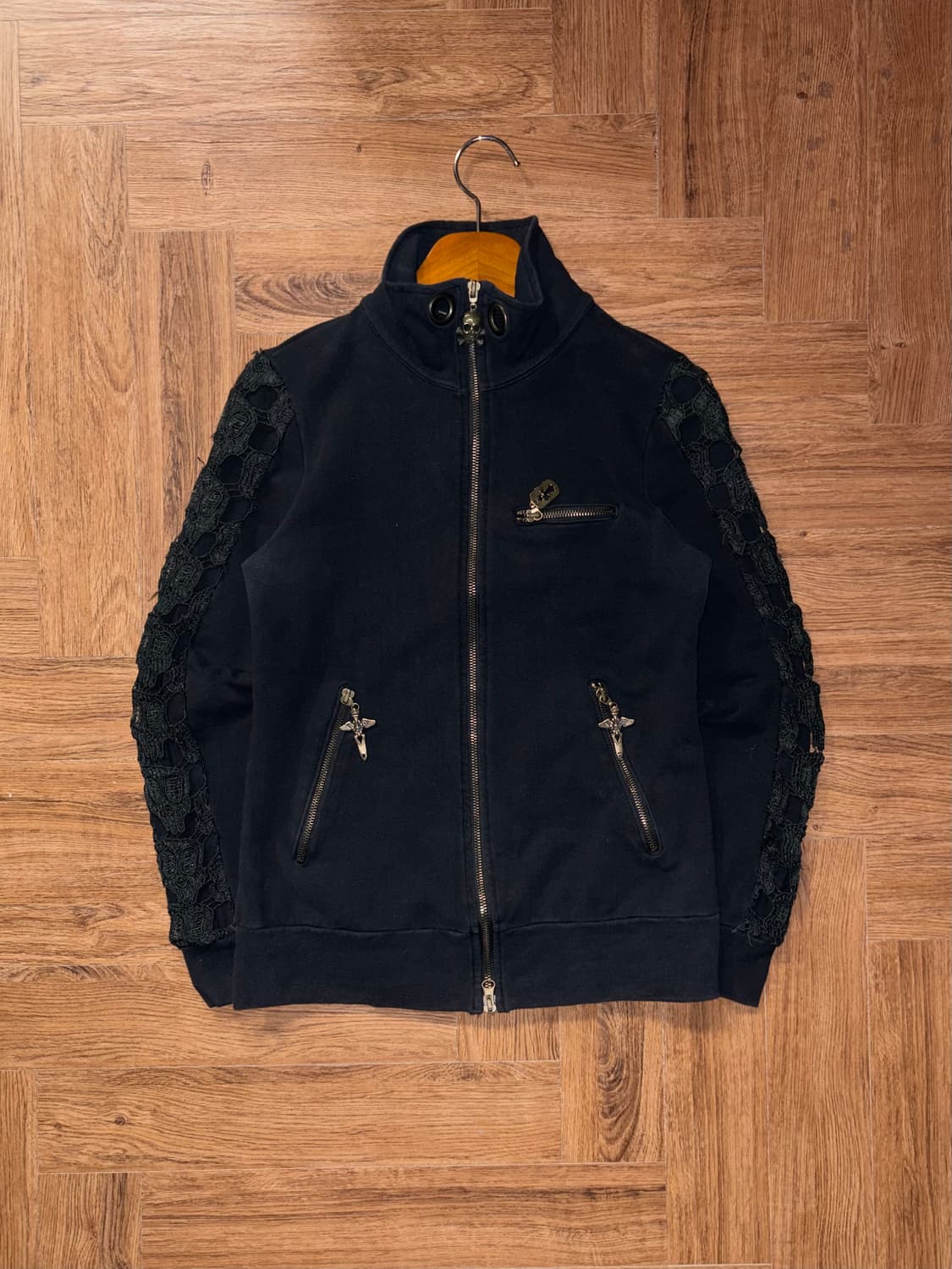 고딕펑크 딱붙핏 투웨이 집업 상품이미지4