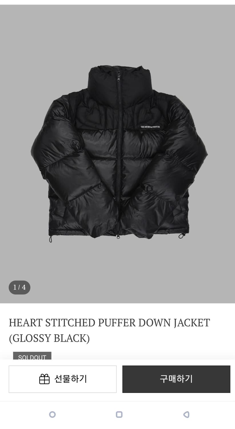 더뮤지엄비지터 패딩 M 상품이미지1