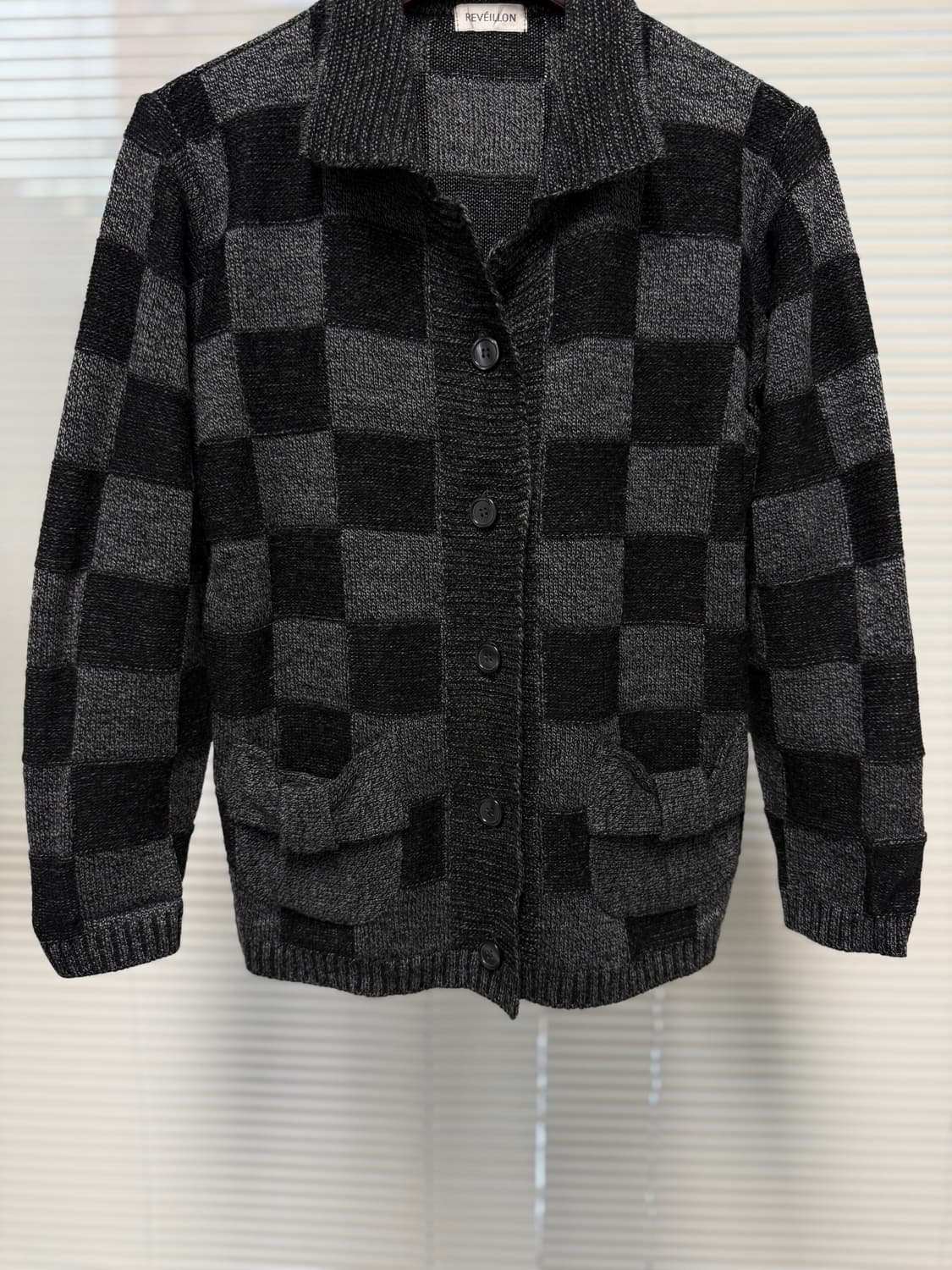 reveillon 체커보드 니트 자켓 상품이미지3
