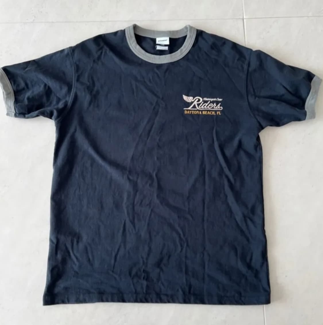 (새상품 XL) 아웃스탠딩 MOT 링거티 반팔 티셔츠 차콜 상품이미지3