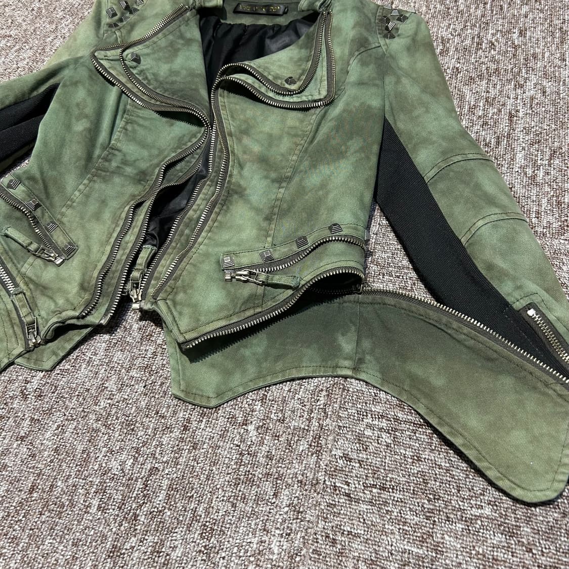 M) 스터드 라이더 지퍼 디테일 자켓 락 펑크 상품이미지3