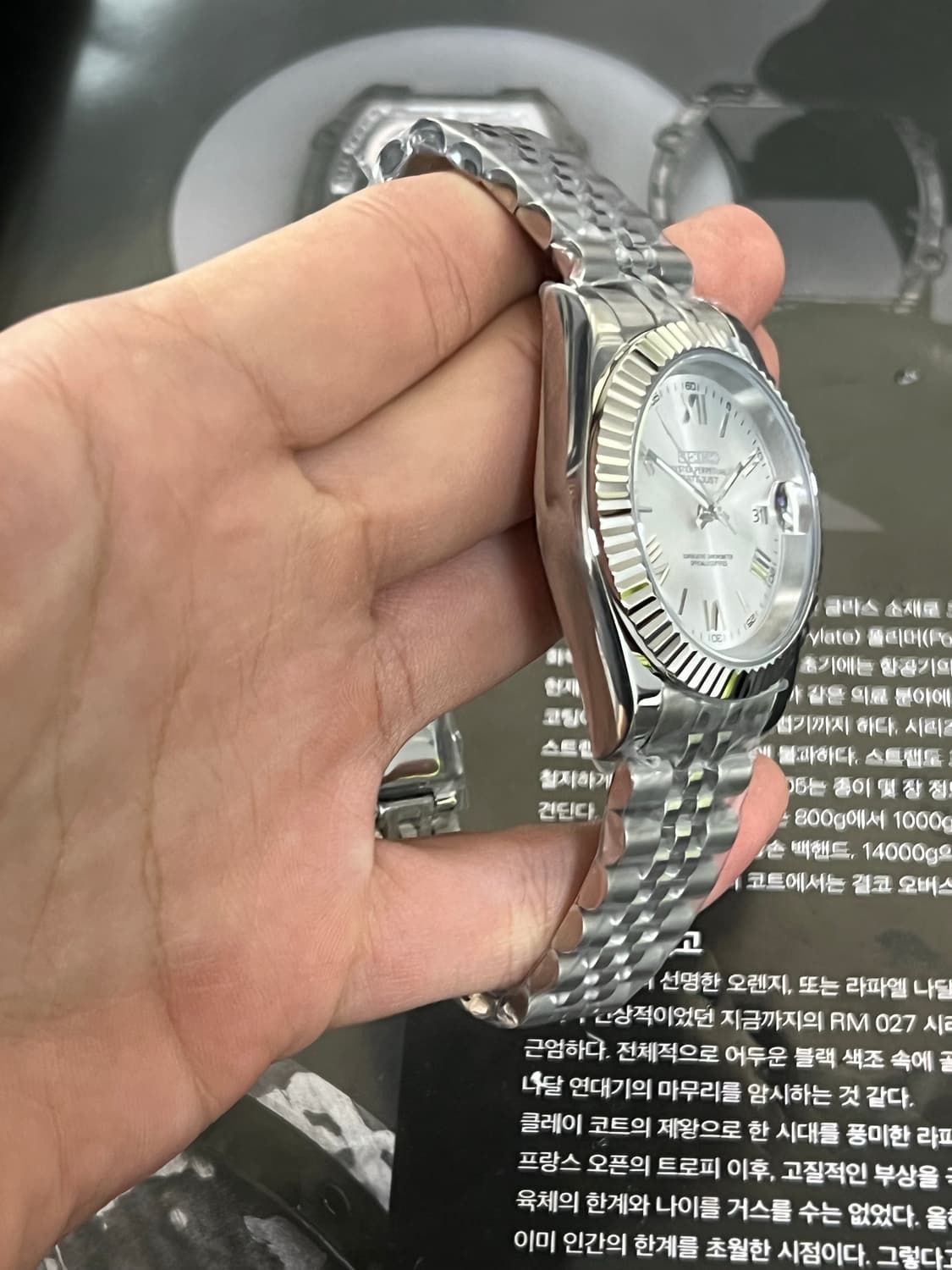 세이코 데이트저스트 흰판 로만 커스텀 상품이미지3