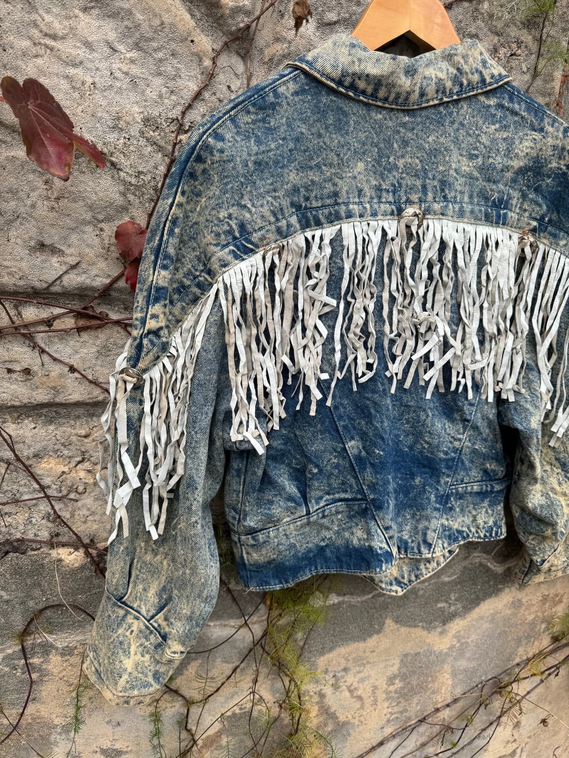 80s phoenix 빈티지 스톤워싱 데님 프린지 웨스턴 자켓 L 상품이미지7