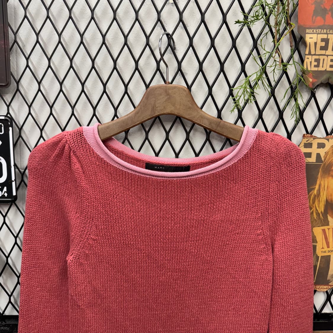 00s 마크 제이콥스 코튼 니트 스웨터 슬림핏 핑크 상품이미지3