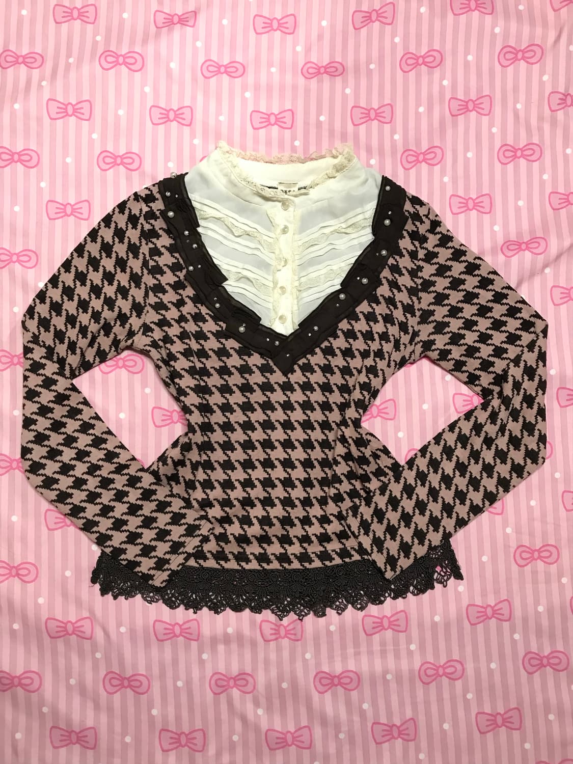 엑시즈팜 라떼맛 레이어드 블라우스 상품이미지1