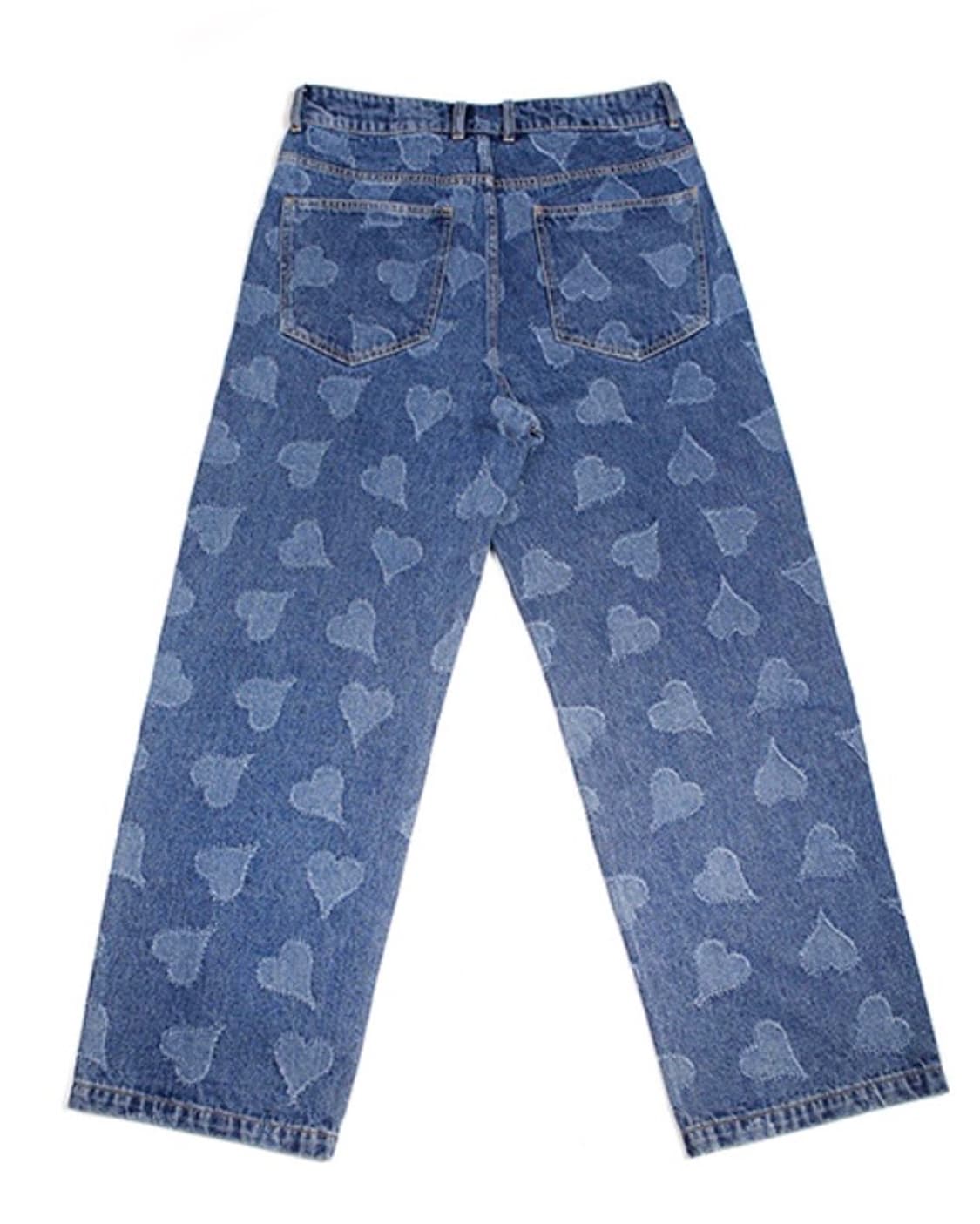엑스톤즈 하트 데미지 밴딩 데님 팬츠 (BLUE) 상품이미지2