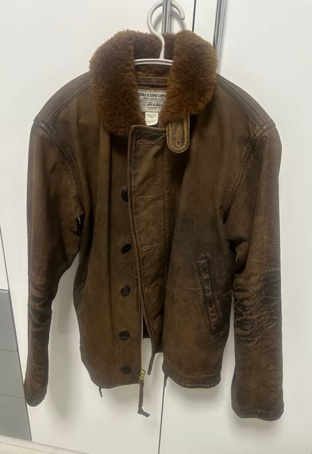 [XS] RRL 시어링 레더 덱 자켓 상품이미지1