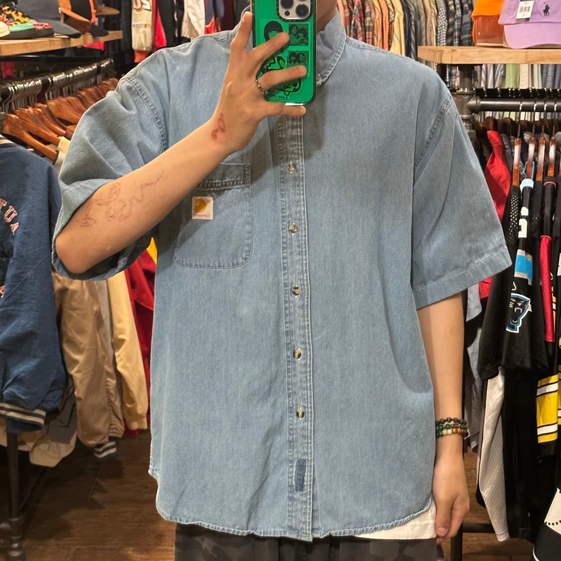 [HI] 칼하트 반팔 데님셔츠 상품이미지2