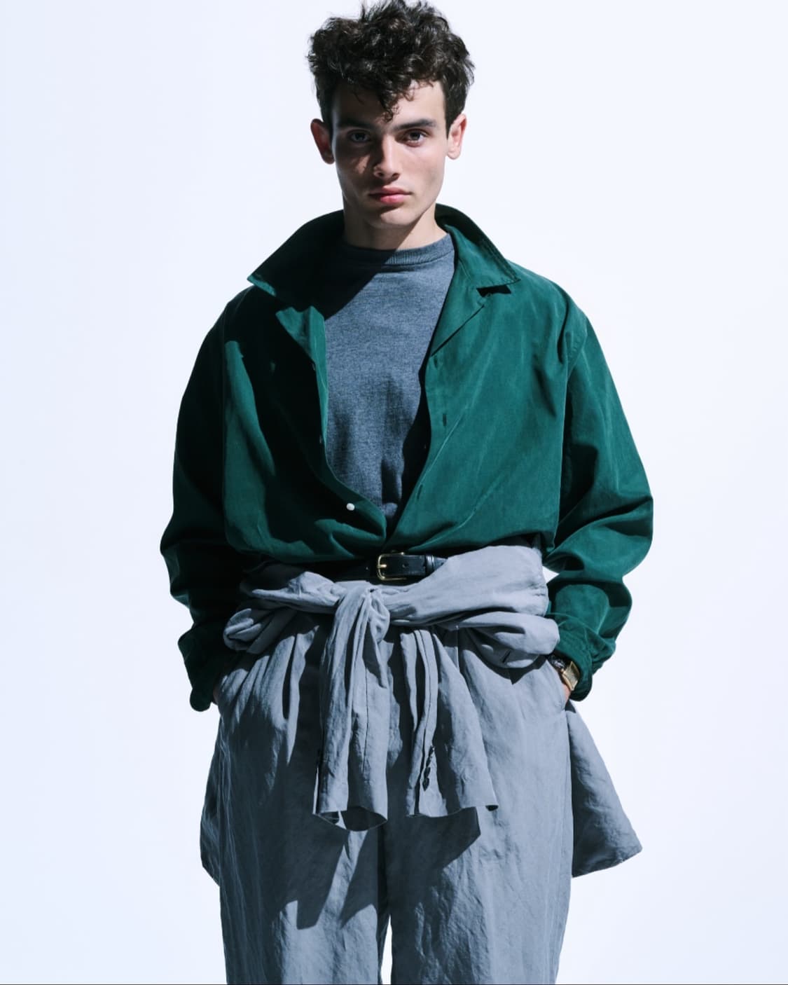 [1/31까지][3] 25SS 아프레쎄 실크 코튼 오픈 카라 L/S 셔츠 상품이미지1