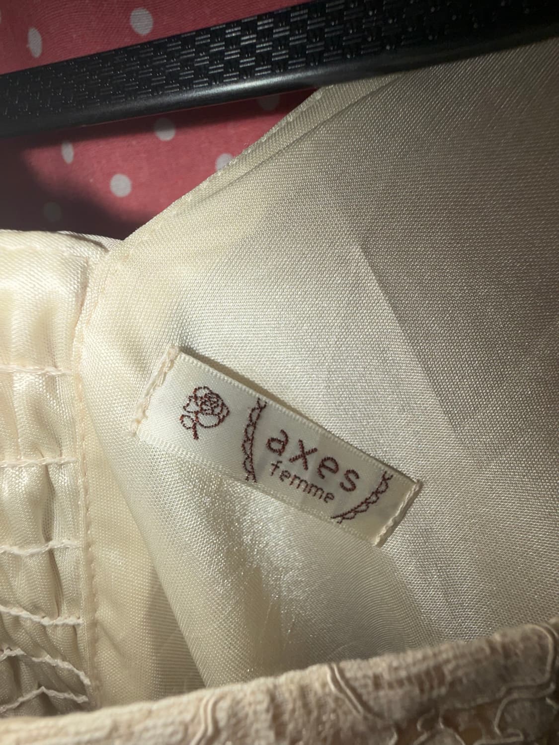 [axes femme] 엑시즈팜 아이보리 레이스 쉬폰 슬리브리스 원피스 상품이미지3