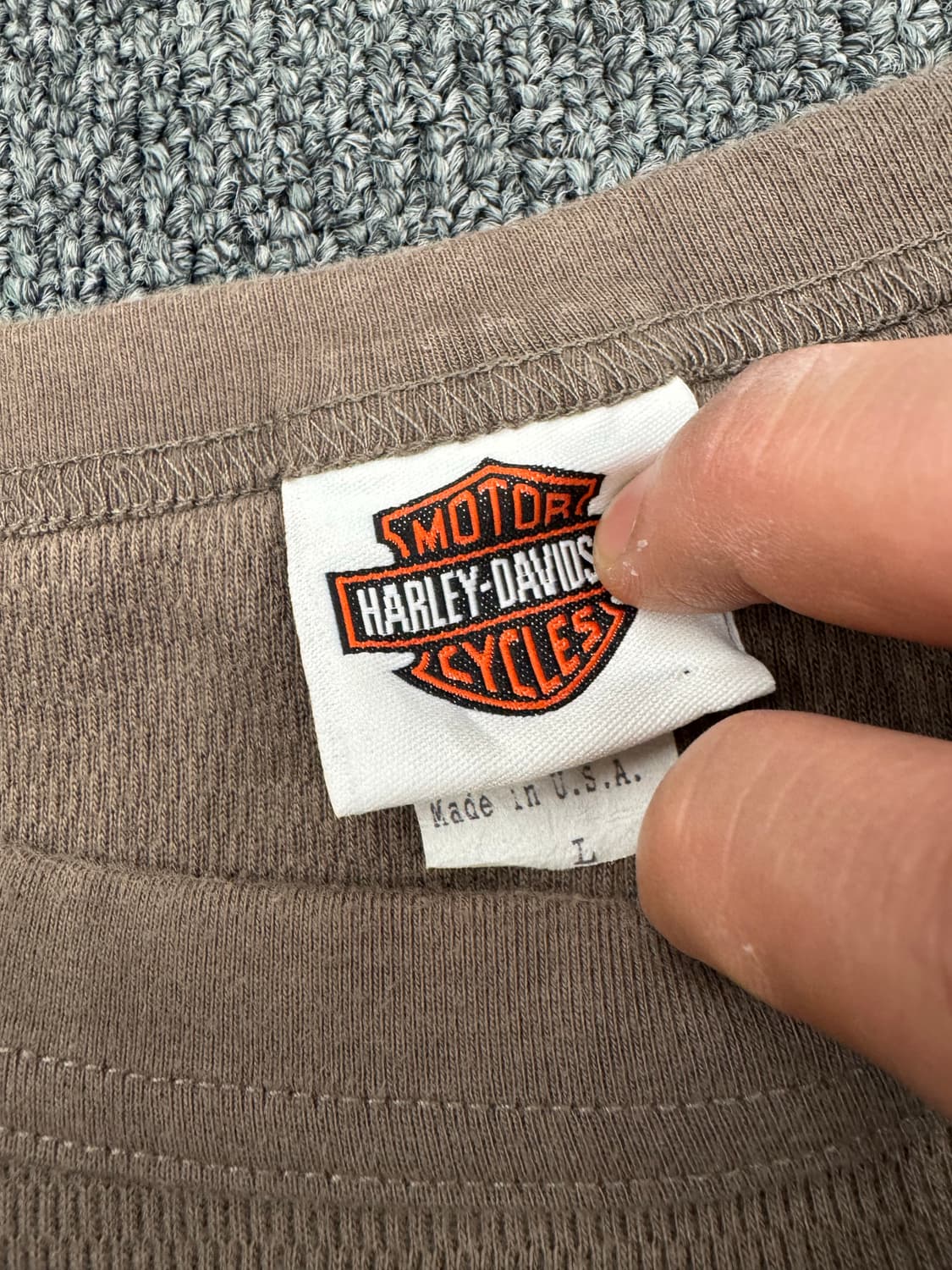 XL)할리데이비슨 빈티지 프린팅 브라운 니트 롱슬리브 상품이미지4