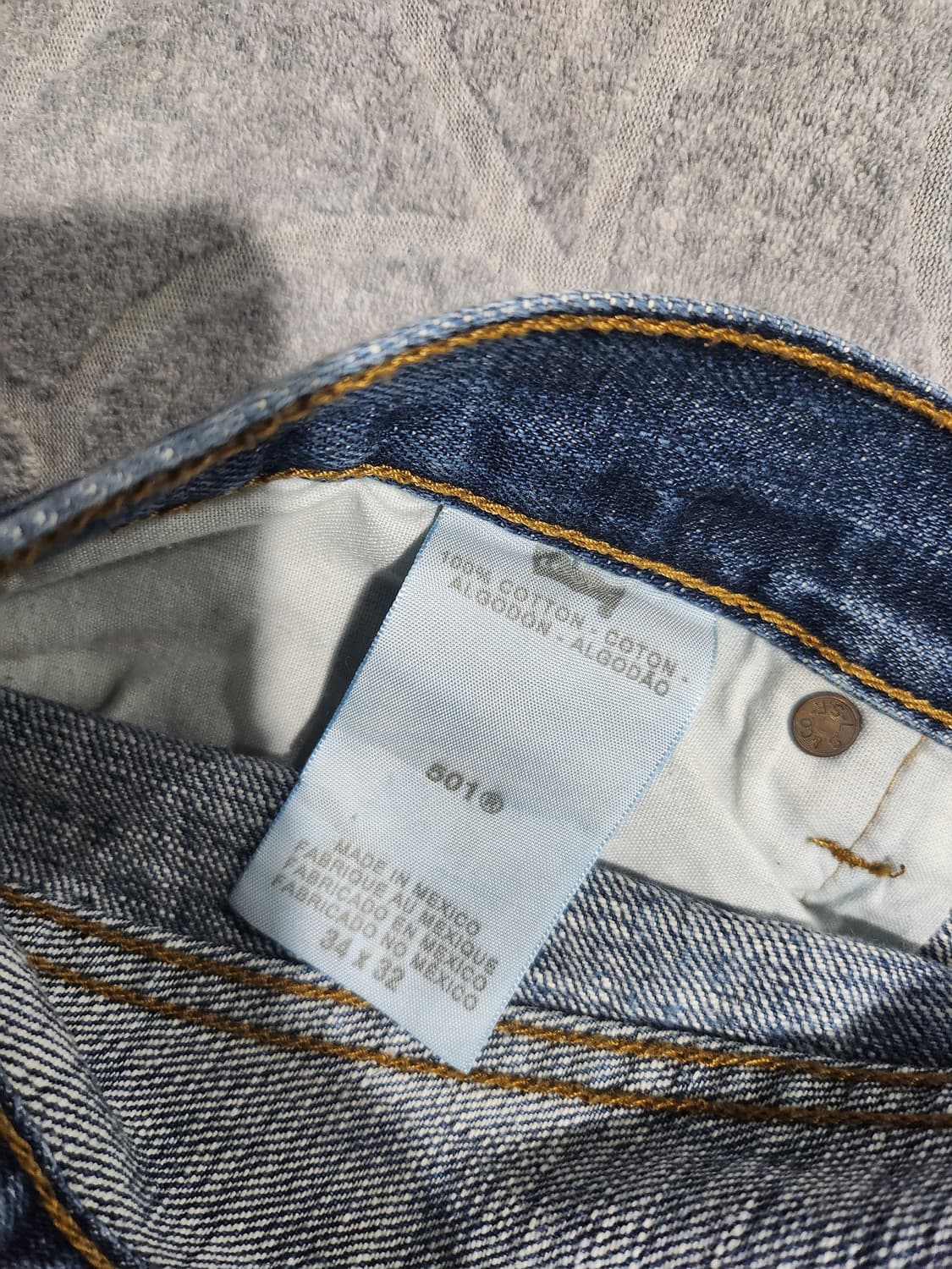 리바이스 501 스트레이트핏 중청 데님 34 상품이미지7